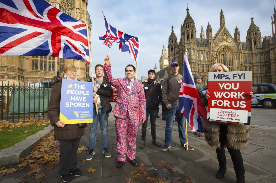 Pro-Brexit Campaigners Rally Outside UK Parliament