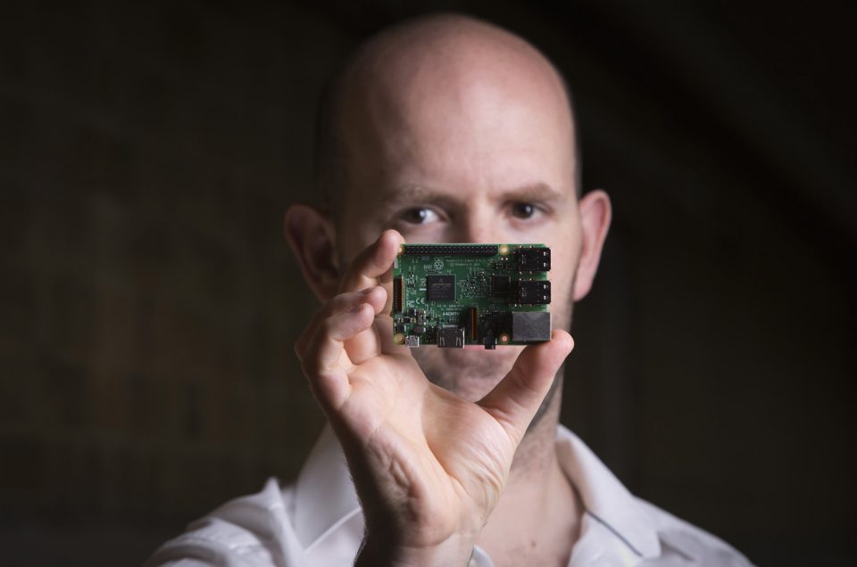 Editorial Portrait of Eben Upton, British data engineer and creator of Raspberry Pi